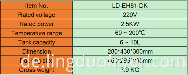 6L electric fryer production details